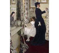 IPLUPJDY Vintage Impressions sur Toile Tableaux en Toile Affiche Décorative Harmony in Green et Rose the Music Room par Abbott Mcneill Whistler Pour la Décoration de la Chambre à Coucher 60x90cm
