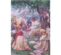 IPLUPJDY Vintage Impressions sur Toile Tableaux en Toile Affiche Décorative Jésus apprenant à ses disciples à prier par Robert Payton Reid Pour la Décoration de la Chambre à Coucher 60x90cm