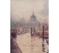 IPLUPJDY Vintage Impressions sur Toile Tableaux en Toile Affiche Décorative La Cathédrale St Paul de Londres par William Lionel Wyllie Pour la Décoration de la Chambre à Coucher 60x90cm