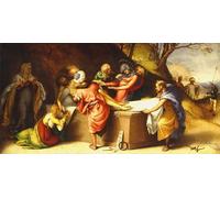 IPLUPJDY Vintage Impressions sur Toile Tableaux en Toile Affiche Décorative la mise au tombeau du Christ par un artiste célèbre Nordique Peinture Pour la Décoration de la Chambre à Coucher 60x90cm