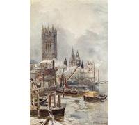 IPLUPJDY Vintage Impressions sur Toile Tableaux en Toile Affiche Décorative les nouvelles chambres du Parlement depuis la rivière par Fulleylove Pour la Décoration de la Chambre à Coucher 60x90cm