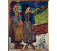 IPLUPJDY Vintage Impressions sur Toile Tableaux en Toile Affiche Décorative Les Petits Bretons devant Peinture de Paul Gauguin Nordique Peinture Pour la Décoration de la Chambre à Coucher 60x90cm