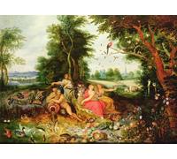 IPLUPJDY Vintage Impressions sur Toile Tableaux en Toile Affiche Décorative les quatre éléments de Jan Van Kessel l'Ancien Nordique Peinture Pour la Décoration de la Chambre à Coucher 60x90cm