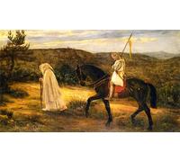 IPLUPJDY Vintage Impressions sur Toile Tableaux en Toile Affiche Décorative Merlin et Lancelot, un incident de la Morte D'Arthur d'Archer Pour la Décoration de la Chambre à Coucher 60x90cm
