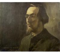 IPLUPJDY Vintage Impressions sur Toile Tableaux en Toile Affiche Décorative Portrait d'Erik Satie par Ignacio Zuloaga Nordique Peinture Pour la Décoration de la Chambre à Coucher 60x90cm