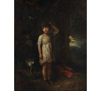 IPLUPJDY Vintage Impressions sur Toile Tableaux en Toile Affiche Décorative un garçon avec un chat matin par Gainsborough Nordique Peinture Pour la Décoration de la Chambre à Coucher 60x90cm