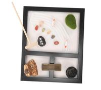 iplusmile 1 boîte Décoration de Jardin Zen Bois Ensemble Bac à Sable de Bureau Relaxant pour et Bureau Ornement de Sable pour Détente et Ambiance Paisible