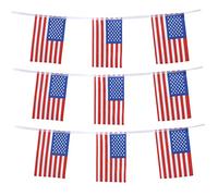 iplusmile 1 corde Guirlande de Fanions Américains Décoration de Fête pour Jour de Indépendance Bannières Patriotiques Colorées Accessoire de Détails Soignés et Élégants