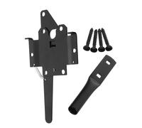 iplusmile 1 Ensemble Charnière de porte de clôture cour loquet de porte autobloquant serrures de porte pour clôture en bois charnières de portail robustes le fer Black