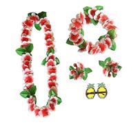 iplusmile 1 Ensemble Décoration d'Hawaï décorations de fête Luau Lunettes d'ananas Leis pour Luau Décorations de fête à thème hawaïen Accessoires Photo de Plage d'été Chiffon