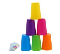 iplusmile 1 Ensemble Jeu de Coupe gobelets empilables Jeux de fête pour Enfants Pile de Tasses empiler et Compter Les Tasses Jeu de Pile Tasses empilables Carte en Papier