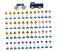 iplusmile 1 Ensemble Jouets de Panneaux Routiers Bois pour Garçon Fille Éducatif Pratique pour Comprendre Les Règles de Circulation pour Jeu de Simulation Développement Cognitif