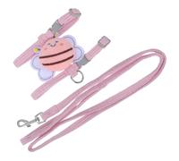 iplusmile 1 Ensemble Laisse De Chat Chat Chaton Qui Marche Harnais Harnais pour Chiot Mener Chiot Et Laisse Accessoires pour Animaux De Compagnie Corde De Traction Animale Nylon Rose