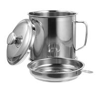 iplusmile 1 ensemble Pot de Graisse Acier Inoxydable avec Filtre Récipient de Stockage Huile pour Cuisine Pratique et Multi Usage