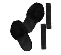 iplusmile 1 Paire Couvercle en coton raclette de pour carrelage murs de porte-serviettes de salle de bain rideau de en tissu tête de filtre de maison Peluche Noir