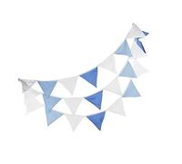 iplusmile 1 pièce Bannière Décorative Coton Bleu et Blanc pour Mariage et Anniversaire avec Fanions pour Décoration de Fête et Arrière Plan Élégant