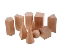 iplusmile 10 Pièces Blocs Bois Géométriques Modèles Solides pour Apprentissage des Mathématiques Jouets Éducatifs pour École Maison et Enseignement Interactif
