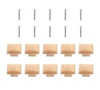 iplusmile 10 Pièces Boutons de Meubles, Poignée Tiroir Carrée Simple | Bois Kaki, Trou Unique, Installation Rapide, Cuisine et Portes de Garde-manger