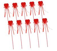 iplusmile 10 Pièces boutures d'amour Valentin faire la fête forme prendre floral centre de table coeur pailleté Décorations de gâteaux de cœur choix de coeurs scintillants Mousse rouge