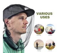 iplusmile 10 pièces Chapeau Moustiquaire Filet Tête Léger et Respirant avec Protection Solaire et Insectes Maille Intégrale pour Visage et Cou Randonnée Camping Extérieur Lot de Noir