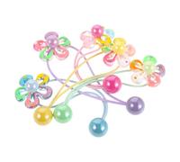 iplusmile 10 Pièces Children's Hair Bands Cartoon Flower Ponytail Holder With Beads Soft Elastic Hair Ropes For Birthday Party And Daily Use