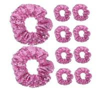 iplusmile 10 pièces Chouchous à Paillettes Violets Élastiques Lumineux pour Queue de Cheval Accessoires Coiffure Étincelants pour Femmes Adaptés à Chaque Type de Cheveux pour Mariages et