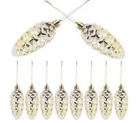 iplusmile 10 Pièces Décorations de Noël Suspendues, Pommes de Pin | Forme Réaliste, Corde Détachable, Réutilisables pour Sapin, Poignées de Porte, Guirlandes, Tables, Extérieur et Commerce