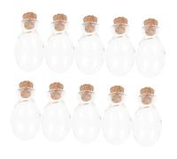 iplusmile 10 pièces Lot de Mini Bouteilles Verre Transparent avec Bouchon Liège Flacons pour DIY et Contenants Drift Bottle Sûrs et Polyvalents