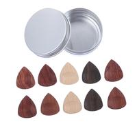 iplusmile 10 pièces Médiators Bois Guitare Électrique et Acoustique avec Boîte Portable Forme Classique Ergonomique Surface Lisse pour Chaud Prise Confortable Antidérapante Accessoires pour