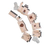 iplusmile 10 Pièces Micro Village Houses Figurines Set Mini Chinese House Statues for Zen Garden Terrarium Patio and Bonsai Micro Landscape Decor