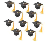 iplusmile 10 pièces Mini Chapeaux de Graduation pour Fête Accessoires de Décoration des Diplômes Décorations de Gâteau Originales et