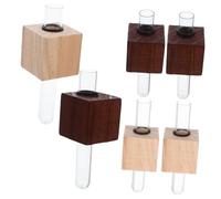 iplusmile 10 Pièces Mini Magnetic Test Tube Vase Set With Wooden Plastic Tubes Cute Fridge Magnet Planter For Small Plants Space-saving Kitchen Refrigerator Decoration