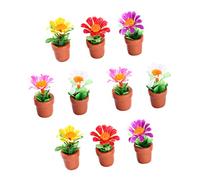 iplusmile 10 pièces Mini Plantes Artificielles Pot de Résine Décoration Miniature pour Maison et Bureau Accessoires de Micro Paysage Fausse Plante Miniature pour Jardin et Table