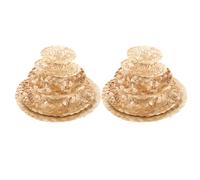 iplusmile 10 Pièces Miniature Small Woven Straw Hats for Dolls Round Top Cowboy Caps DIY Crafting Accessories for Creative Decorations