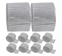 iplusmile 10 rouleaux Lot Papier Crépon Argenté pour Décorations de Fête Mariage et Anniversaire Serpentins Décoratifs Faciles à Suspendre Papier Crépon pour Ambiance Festive