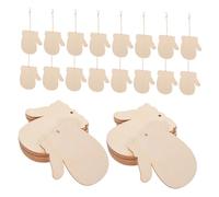 iplusmile 100 Ensembles Xmas Wooden Gloves Cutouts With Strings Unfinished Blank Wood Tags For Christmas DIY Crafts Tree Ornaments Party Decorations