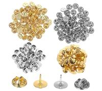 iplusmile 100 paires Lot de Fermoirs en Métal avec Broches Vierges Verrouillage Sécurisé pour Artisanat et Fabrication de Bijoux Attaches Polyvalentes pour Badges Épingles de Revers et