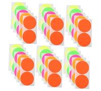 iplusmile 100 pièces Autocollants Rond Fluorescents Multicolores DIY Étiquettes Auto-adhésives pour Scrapbooking Décoration Bureau et Fêtes