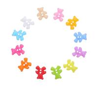 iplusmile 100 Pièces Boutons Couture Ours Plastique Colorés Boutons Plats pour Couture et Bricolage Décoration Vêtements et Scrapbooking Artistique