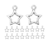 iplusmile 100 Pièces Breloques Étoiles Mini Argentées pour Bijoux DIY Pendentifs Étoiles pour Bracelets Colliers Porte-clés et Boucles Oreilles Accessoires de Création