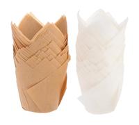 iplusmile 100pcs Caissettes à Cupcake Tulipe en Papier Sulfurisé Jetables pour Pâtisserie, Cuisson Uniforme, pour Boulangerie et Desserts
