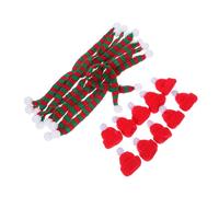 iplusmile 10ensembles Mini Écharpes et Bonnets de Noël Décoration pour Bouteille de Vin Poupée Activité Créative DIY
