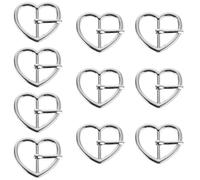 iplusmile 10pcs Boucles de Ceinture Décoratives en Alliage Argenté Forme de Cœur Ardillon Unique pour Ceintures Élégantes Usage Formel et Décontracté