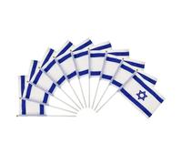 iplusmile 10pièces Drapeaux à Main Israël Polyester Pliables Décoration Fête Réutilisable Pour Maison Bateau Et Events