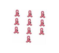 iplusmile 10pièces Epingle de Poitrine Ruban Rose Lot de Broches Metal pour Femmes et Jeunes Filles Insigne de Revers