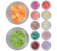 iplusmile 12 Boîtes Pièces de Manucure en Pâte Polymère pour Nail Art DIY | Tranches Fruit Colorées, Décorations Légères, Usage Simple, pour Design Créatif et Soins Personnels
