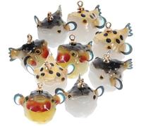 iplusmile 12 Breloques en Résine de Poisson-globe Soi-même, Petits Pendentifs Colorés pour Fabrication de Bijoux, Assortiment 12 Pièces pour Colliers, Bracelets et Loisirs Créatifs