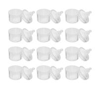 iplusmile 12 Pièces Boîte à Bonbons Ornée en Plastique avec Couvercle, Structure Robuste pour Mariage et Fête, Design Transparent pour Rangement Sécurisé des Confiseries