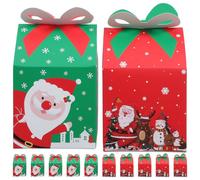 iplusmile 12 Pièces Boîte à Pommes de Noël avec Poignée, Papier,