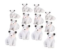 iplusmile 12 pièces Figurines d'ours Arctique Miniatures Résine Décor Jardin Bureau Cartoon 3 modèles 4 pièces 12pcs
